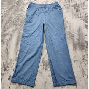 Deja Bleu Pants Womens M Blue Pull On Wide Leg Cotton Casual Lounge Comfort
